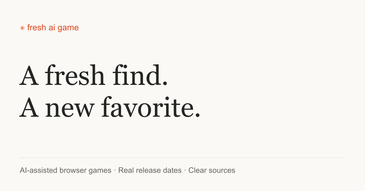 Small Games, AI Discoveries & Trending Picks | Fresh AI Game